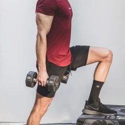 Hete verkoop ???? MEAUXGLIT Melanite Zwart - Korte Sport Broek - Dry Tech - Gym - Fitness - Running - Lifting - Outdoor - Indoor - Sport Broek (Maat L) ❤️ -Rogelli Shop 450x840 1