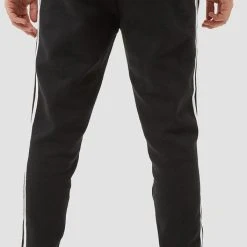 Coupon ???? Adidas Essentials Slim 3-Stripes Fleece Joggingbroek Zwart Heren - Maat M ????