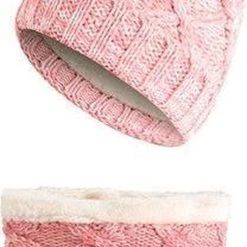 Flash-uitverkoop ???? Merkloos Set Gebreide Muts Sjaal Kind Meisje 1 Jaar Dreumes | Roze Colsjaal En Muts Met Fleece Voering - Kindermuts - Kindersjaal ???? -Rogelli Shop 486x840 6