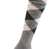 Goedkoopste ???? Horka Paardrijsokken Ruiten Grijs/roze Junior/unisex Maat 35-38 ????