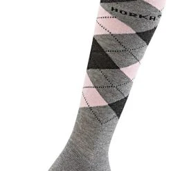 Goedkoopste ???? Horka Paardrijsokken Ruiten Grijs/roze Junior/unisex Maat 35-38 ????