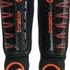 Beste Verkoop ⌛ Brabo Shinguard F4 W/anklesock Black/Orange Scheenbeschermer Unisex - Black/Orange ✔️