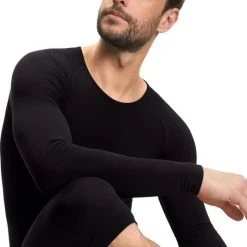 Beste deal ???? FALKE Warm Tight Fit Slim Fit Base Layer Top Met Lange Mouwen Sneldrogende Thermo Ademend Thermo-Ondergoed Zwart Heren Underwear - Longsleeve - Maat L ???? -Rogelli Shop 536x840
