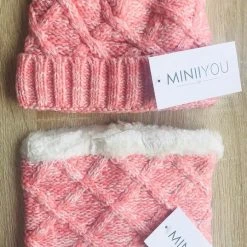 Flash-uitverkoop ???? Merkloos Set Gebreide Muts Sjaal Kind Meisje 1 Jaar Dreumes | Roze Colsjaal En Muts Met Fleece Voering - Kindermuts - Kindersjaal ???? -Rogelli Shop 537x840 3