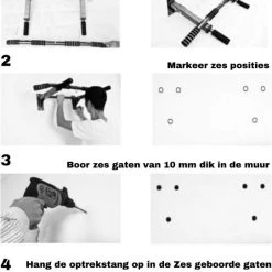 Beste Pirce ???? YS Professionele 4in1 Pull Up Bar - Pull Up Station - Fitness Optrekstang - Wandmontage - Eenvoudige Bevestiging - 150KG Draagkracht - 6 Handgrepen - Multifunctionele Ring ✔️ -Rogelli Shop 542x840