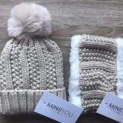 Gloednieuw ✔️ Merkloos Set Muts Colsjaal Fleece Baby (3-12 Maanden) Beige | Beanie Pompom - Meisjes Jongens Sjaal ⌛ -Rogelli Shop 550x412 9