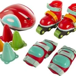 Begroting ???? Rolschaatsen Met Brede Wielen - Imaginarium - Verstelbare Skates - Inclusief Helm, Beschermers, Tas En Pionnen - Rood ????