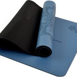 Uitgang ✨ YoZenga Premium Yoga Mat | Sportmat | Fitnessmat | Pro Grip | Extra Breed | Natuurlijk Rubber | Mandala Flower Blue | Inclusief Gratis Draagriem ????