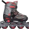 Coupon ???? Nijdam Inlineskates Junior Verstelbaar - Semi-Softboot - Thunder - Rood/Grijs/Zwart - 27-30 ????