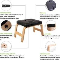 Beste Pirce ???? Me Time Yogastoel - Incl. Gratis Yogasokken En Workout Poster - Zwart - Meditatie Bankje - Hoofdstand Bankje - Yoga Kruk - Inversie Stoel - Yoga Trainer - Yoga Stoel - Handstand Trainer - Meditatiestoel - Omgekeerde Stoel - Yogabank - Feet Up ⌛ -Rogelli Shop 550x461 4