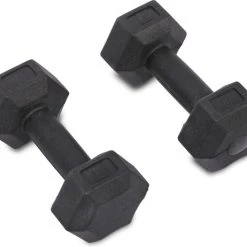 Flash-uitverkoop ???? Rebblo Halterset - Fitness Dumbbells - Set Van 2 Gewichten - Zwart - 2 Kg ????
