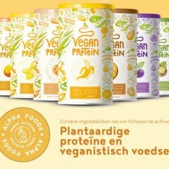 Beste Pirce ⭐ ALPHA FOODS Vegan Protein | Banaan | Plantaardige Proteinen Mix Van Soja, Gekiemde Rijst, Erwten, Lijnzaad, Amaranth, Zonnebloempitten, Pompoenzaad | 600g Eiwit Poeder Met Natuurlijke Banaan Smaak ???? -Rogelli Shop 550x468 1
