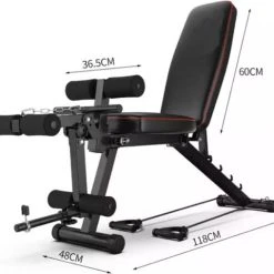 Beste Pirce ???? Luxari - Multifunctionele Fitness Bank - Inclusief Leg Extension - Belastbaar Tot 150kg - Trainingsbank, Buikspierbank & Leg Extension In 1! ???? -Rogelli Shop 550x508 3