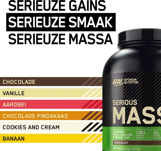 Kopen ???? Optimum Nutrition Serious Mass Bundel - Serious Mass Gainer Banana + ON Shakebeker - Weight Gainer - 2727 Gram (8 Servings) ???? 5 Kopen ???? Optimum Nutrition Serious Mass Bundel - Serious Mass Gainer Banana + ON Shakebeker - Weight Gainer - 2727 Gram (8 Servings) ???? - Afbeelding 5