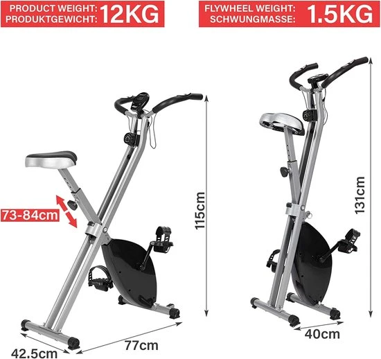Goedkoop ???? Physionics Hometrainer - Hometrainer Fiets - Inklapbaar - Met Ergometer - 8 Weerstandniveaus - LCD - Zwart ⭐ 8 Goedkoop ???? Physionics Hometrainer - Hometrainer Fiets - Inklapbaar - Met Ergometer - 8 Weerstandniveaus - LCD - Zwart ⭐ - Afbeelding 8