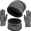 Hete verkoop ???? Calofe 3 In 1 Winter Balaclava Muts + Sjaal + Handschoenen | Grijs - One Size ????