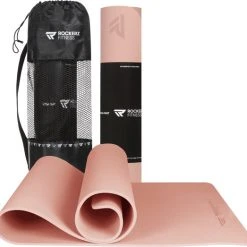 Groothandel ???? Yoga Mat - Fitness Mat Rose Gold - Sport Mat - Yogamat Anti Slip & Eco - Extra Dik - Duurzaam TPE Materiaal - Incl Draagtas Van Rockerz Fitness® ⌛