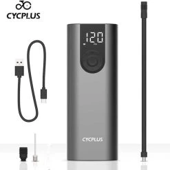 Goedkoop ???? Cycplus A8 (Zilver) - Elektrische Fietspomp - Bandenpomp - Accupomp - Draagbare Fietspomp - Fietspomp Met Drukmeter - Autopomp Met Drukmeter ????