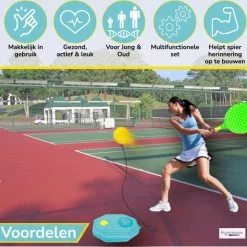 Beste deal ???? HobbyMania Tennistrainer Set Inclusief Tennisracket Tennisbal Badminton Shuttle En Opbergtas – Tuin Speelgoed Voor Kinderen – Buitenspel ???? -Rogelli Shop 550x536