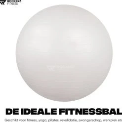 Kopen ✔️ Rockerz Fitness® - Yoga Bal Inclusief Pomp - Pilates Bal - Fitness Bal - Zwangerschapsbal - Goede Houding Bij Het Thuiswerken - 65 Cm - Kleur: Parelmoer ???? -Rogelli Shop 550x539 3