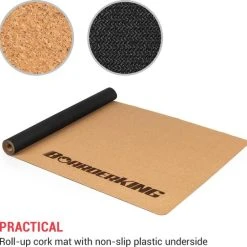 Beste Pirce ???? BoarderKING Indoorboard Skate Balance Board + Mat + Rol Hout/kurk Zwart ???? -Rogelli Shop 550x541 2