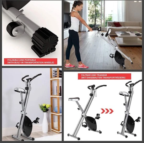Goedkoop ???? Physionics Hometrainer - Hometrainer Fiets - Inklapbaar - Met Ergometer - 8 Weerstandniveaus - LCD - Zwart ⭐ 6 Goedkoop ???? Physionics Hometrainer - Hometrainer Fiets - Inklapbaar - Met Ergometer - 8 Weerstandniveaus - LCD - Zwart ⭐ - Afbeelding 6