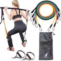 Groothandel ???? Rebenga Resistance Bar 3.0+ Trainingsschema - Multifunctioneel - Full Body Workout - Resistance Band Set - Weerstandsbanden - Fitness Elastiek Booty Band - Pilates - Pilates Bar - Booty Bar - Pilates Stick - Thuis Sporten + GYM ZAK ????