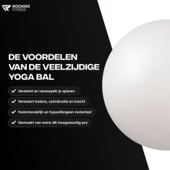 Kopen ✔️ Rockerz Fitness® - Yoga Bal Inclusief Pomp - Pilates Bal - Fitness Bal - Zwangerschapsbal - Goede Houding Bij Het Thuiswerken - 65 Cm - Kleur: Parelmoer ???? -Rogelli Shop 550x546 2