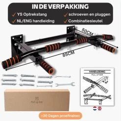 Beste Pirce ???? YS Professionele 4in1 Pull Up Bar - Pull Up Station - Fitness Optrekstang - Wandmontage - Eenvoudige Bevestiging - 150KG Draagkracht - 6 Handgrepen - Multifunctionele Ring ✔️ -Rogelli Shop 550x547 1