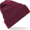 Begroting ???? Beechfield Gebreide Heritage Beanie Wintermuts Voor Volwassenen - Damesmutsen / Herenmutsen - 100% Polyacryl - Bordeaux Rood ????