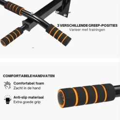 Beste Pirce ???? YS Professionele 4in1 Pull Up Bar - Pull Up Station - Fitness Optrekstang - Wandmontage - Eenvoudige Bevestiging - 150KG Draagkracht - 6 Handgrepen - Multifunctionele Ring ✔️ -Rogelli Shop 550x549 1