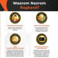 Gloednieuw ???? NAZROM® Rugband - Rugbrace Voor Onderrug - Rug & Houding Corrector Voor Onmiddellijke Pijnverlichting En Draagcomfort - Postuur Corrector - Zwart/L ???? -Rogelli Shop 550x549 2