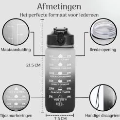 Beste deal ✨ Migliore Bidon 600 Ml - Met Rietje - BPA Vrij - Sport - 750 Ml - Ook In 1 Liter En 2 Liter ???? -Rogelli Shop 550x549