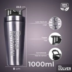 Beste recensies van ⭐ Pulver - RVS Shakebeker - Proteine Shaker - BPA Vrij - 1000ml - Thermo - Shaker - Silver ❤️ -Rogelli Shop 550x550 211