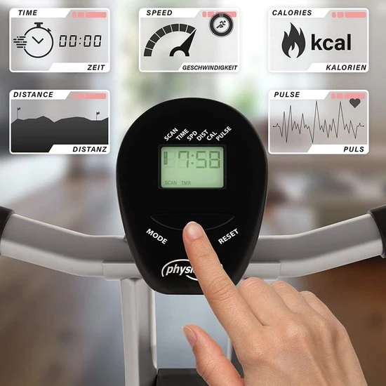 Goedkoop ???? Physionics Hometrainer - Hometrainer Fiets - Inklapbaar - Met Ergometer - 8 Weerstandniveaus - LCD - Zwart ⭐ 4 Goedkoop ???? Physionics Hometrainer - Hometrainer Fiets - Inklapbaar - Met Ergometer - 8 Weerstandniveaus - LCD - Zwart ⭐ - Afbeelding 4