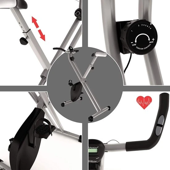 Goedkoop ???? Physionics Hometrainer - Hometrainer Fiets - Inklapbaar - Met Ergometer - 8 Weerstandniveaus - LCD - Zwart ⭐ 5 Goedkoop ???? Physionics Hometrainer - Hometrainer Fiets - Inklapbaar - Met Ergometer - 8 Weerstandniveaus - LCD - Zwart ⭐ - Afbeelding 5