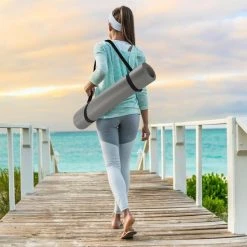 Beste deal ???? Athletix®‎ Premium NBR Fitnessmat - 183 X 61 X 1.5 Cm - Met Draagriem En Draagtas - Grijs ???? -Rogelli Shop 550x550 267