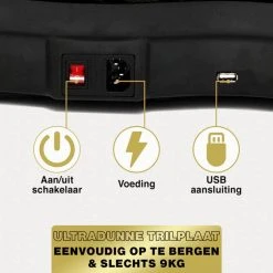 Beste Verkoop ❤️ Zoluko Fitness Trilplaat Met Bluetooth Functie - Incl. Weerstandsbanden En Afstandsbediening - LED Display - USB Port - Antislip Rubber - 5 Trainingsprogramma's - 99 Snelheid Niveaus - Powerplate - Trilplaat Fitness - Zwart ???? -Rogelli Shop 550x550 27