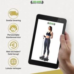 Beste Verkoop ❤️ Zoluko Fitness Trilplaat Met Bluetooth Functie - Incl. Weerstandsbanden En Afstandsbediening - LED Display - USB Port - Antislip Rubber - 5 Trainingsprogramma's - 99 Snelheid Niveaus - Powerplate - Trilplaat Fitness - Zwart ???? -Rogelli Shop 550x550 28
