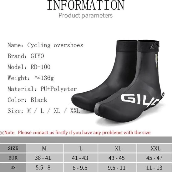 Groothandel ???? Giyo Overschoenen - Maat 44/45 (XL) - 1 Paar - Mountainbike - Wielrennen - Zwart - Wind En Waterdicht - Waterproof - Regen - Vorst ???? 3 Groothandel ???? Giyo Overschoenen - Maat 44/45 (XL) - 1 Paar - Mountainbike - Wielrennen - Zwart - Wind En Waterdicht - Waterproof - Regen - Vorst ???? - Afbeelding 3