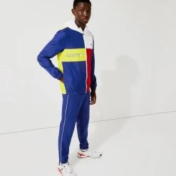 Goedkoop ???? Lacoste Sport Trainingspak Block White Blue Yellow M ⭐ -Rogelli Shop 550x550 352