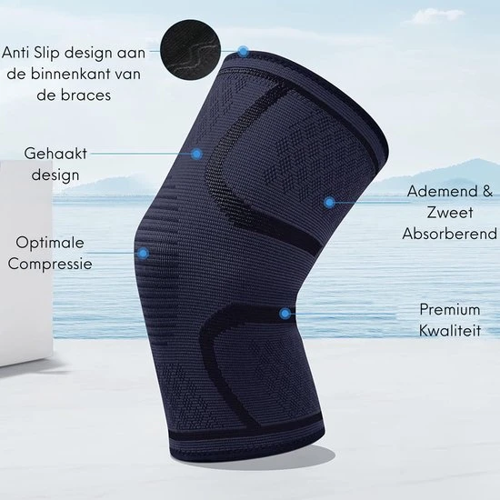 Nieuw ❤️ U-Fit One U Fit One 2 Stuks Knie Brace - Knee Sleeve - Kniebeschermers - Knieband - Knee Support & Bandage - Sportbrace - Maat L - Donker Blauw ???? 2 Nieuw ❤️ U-Fit One U Fit One 2 Stuks Knie Brace - Knee Sleeve - Kniebeschermers - Knieband - Knee Support & Bandage - Sportbrace - Maat L - Donker Blauw ???? - Afbeelding 2