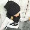 Uitgang ???? Komfor Beanie Set - Muts En Sjaal - Antraciet: De Winter Favoriet! - Voor Kinderen Vanaf 3 Tot Ongeveer 9 Jaar. ✨