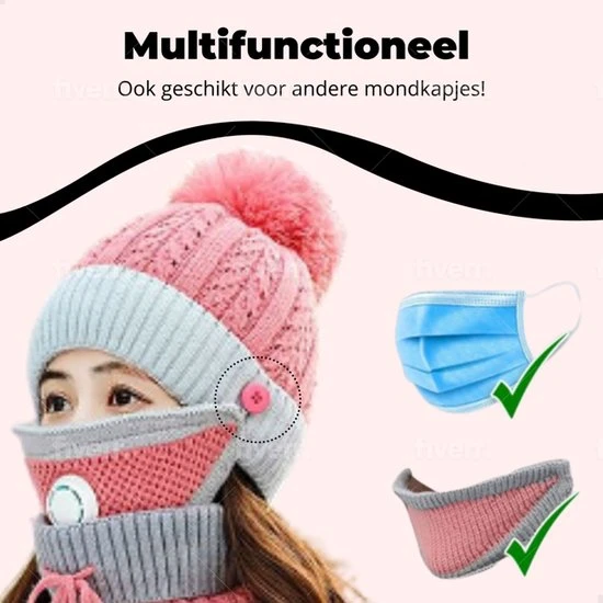 Gloednieuw ???? Berwi Global Sale Industrie Luxe 3-in-1 Gebreide Wintermuts Dames | Sjaal&face Cover Set | Colsjaal Dames | Nekwarmer | Halswarmer | Wintermuts Gevoerd Acryl Wol | Inclusief Afneembaar Mondkapje | Wintersport | ???? 2 Gloednieuw ???? Berwi Global Sale Industrie Luxe 3-in-1 Gebreide Wintermuts Dames | Sjaal&face Cover Set | Colsjaal Dames | Nekwarmer | Halswarmer | Wintermuts Gevoerd Acryl Wol | Inclusief Afneembaar Mondkapje | Wintersport | ???? - Afbeelding 2