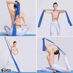 Goedkoop ???? SWILIX ® 5 Delige Resistance Band Set - 2m Lange Weerstandsbanden - Yogaband - Pilatesband - Fitness Elastiek ???? -Rogelli Shop 550x550 415