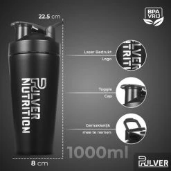 Coupon ???? Pulver - RVS Shakebeker - Proteine Shaker - BPA Vrij - 1000ml – Thermo - Shaker - Zwart ✨ 18 Coupon ???? Pulver - RVS Shakebeker - Proteine Shaker - BPA Vrij - 1000ml – Thermo - Shaker - Zwart ✨ -Rogelli Shop 550x550 457
