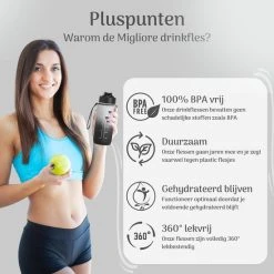 Beste deal ✨ Migliore Bidon 600 Ml - Met Rietje - BPA Vrij - Sport - 750 Ml - Ook In 1 Liter En 2 Liter ???? -Rogelli Shop 550x550 49