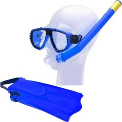 Nieuw ???? Shopdomain Snorkelset Met Flippers 4-delig - Duikbril - Vliezen - Zwemvliezen - Duiken - Verschillende Kleuren ✔️