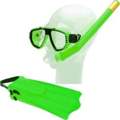 Nieuw ???? Shopdomain Snorkelset Met Flippers 4-delig - Duikbril - Vliezen - Zwemvliezen - Duiken - Verschillende Kleuren ✔️ -Rogelli Shop 550x550 508