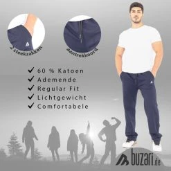 Aanbiedingen ???? Buzari Joggingbroek Heren - Zwart - M - Trainingsbroek Heren - Lange Sportbroek ???? -Rogelli Shop 550x550 554